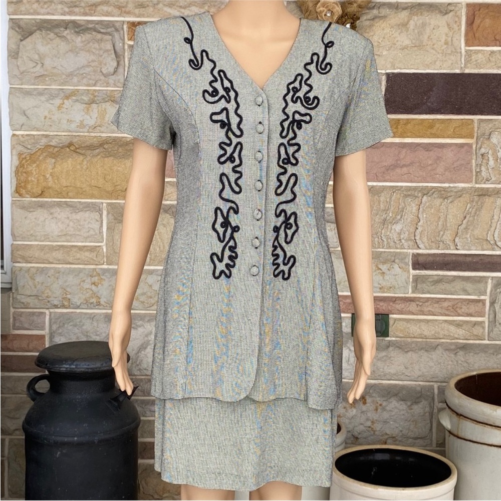 Dawn Joy Vintage 80’s Houndstooth Popover Jacket Dress